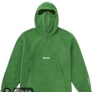 Supreme Balaclava Green Zip-Up Sweater